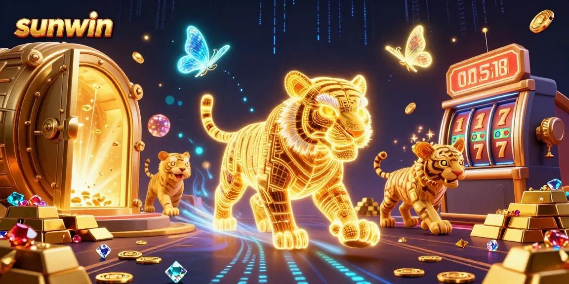 Experience the thrill with sunwin in this vibrant digital casino scene packed with energy and rich details.