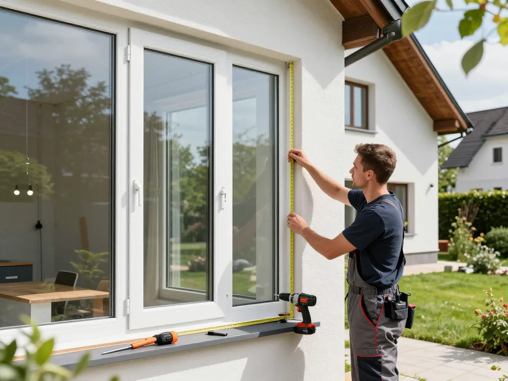 Experte für Fensterinstallation, der die Qualität des Fensterbaus in Köln in einem modernen Wohnumfeld widerspiegelt.