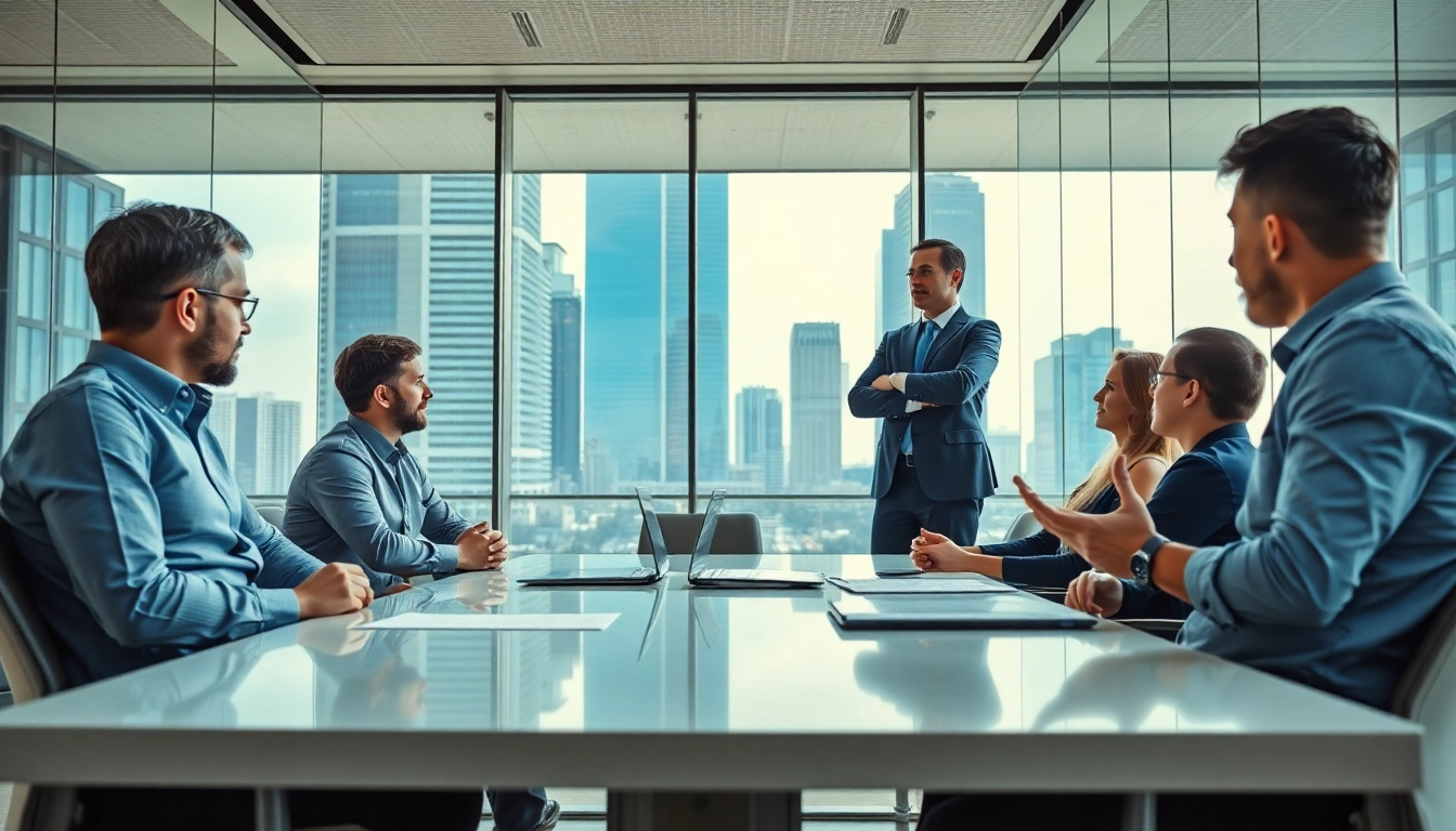 Headhunter Ingenieure overseeing a collaborative team meeting in a bright, modern office.