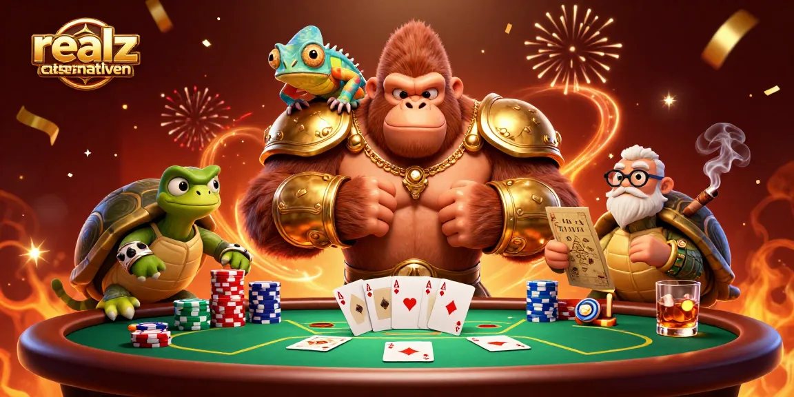 Spielen Sie echte Casino-Alternativen im realz Casino mit einem kraftvollen Gorillakönig, einem Chamäleon und einem weisen Schildkrötenältesten.