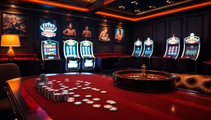Experience luxury gaming at home bdtk1 with poker chips and a roulette wheel.
