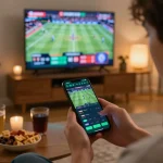 Engaging sports betting moment on PHPVIP app during a live sporting event.