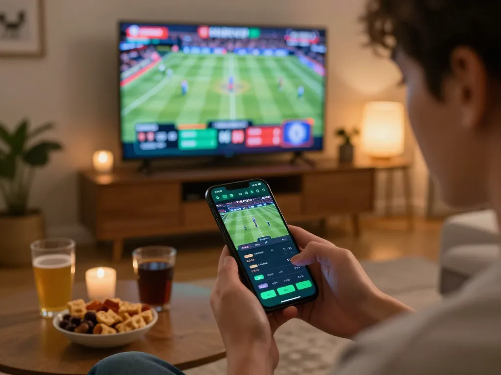 Engaging sports betting moment on PHPVIP app during a live sporting event.