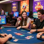 Exciting online gaming atmosphere at https://gemwin.pics/ with players enjoying poker and vibrant digital slots.