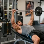 Anabolika Shop - Athletic bodybuilder training in a modern gym environment, showcasing dedication to fitness.