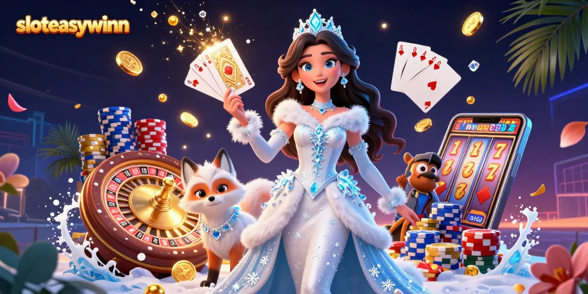 Win at sloteasywinn with captivating 3D casino artwork showcasing exciting game elements.