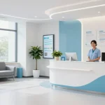 Ein modern ausgestattetes Gesundheitszentrum mit Prime Pharma Produkten, hilfreichen Gesundheitsinformationen und freundlichem Personal.