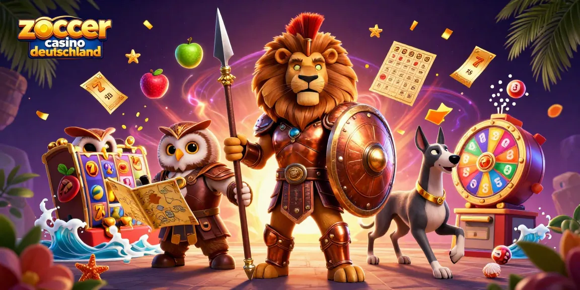 Erleben Sie das Zoccer Casino Deutschland mit einem aufregenden 3D-Szenario voller Slots und tropischer Effekte.