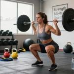 Athlet beim Training mit Global Pharma Steroids im Fitnessstudio, perfektes Workout und motivierende Atmosphäre.